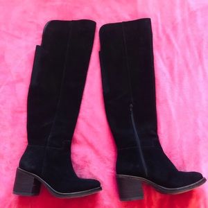 Lucky Brand Ritten Black Knee High Suede Boots sz7